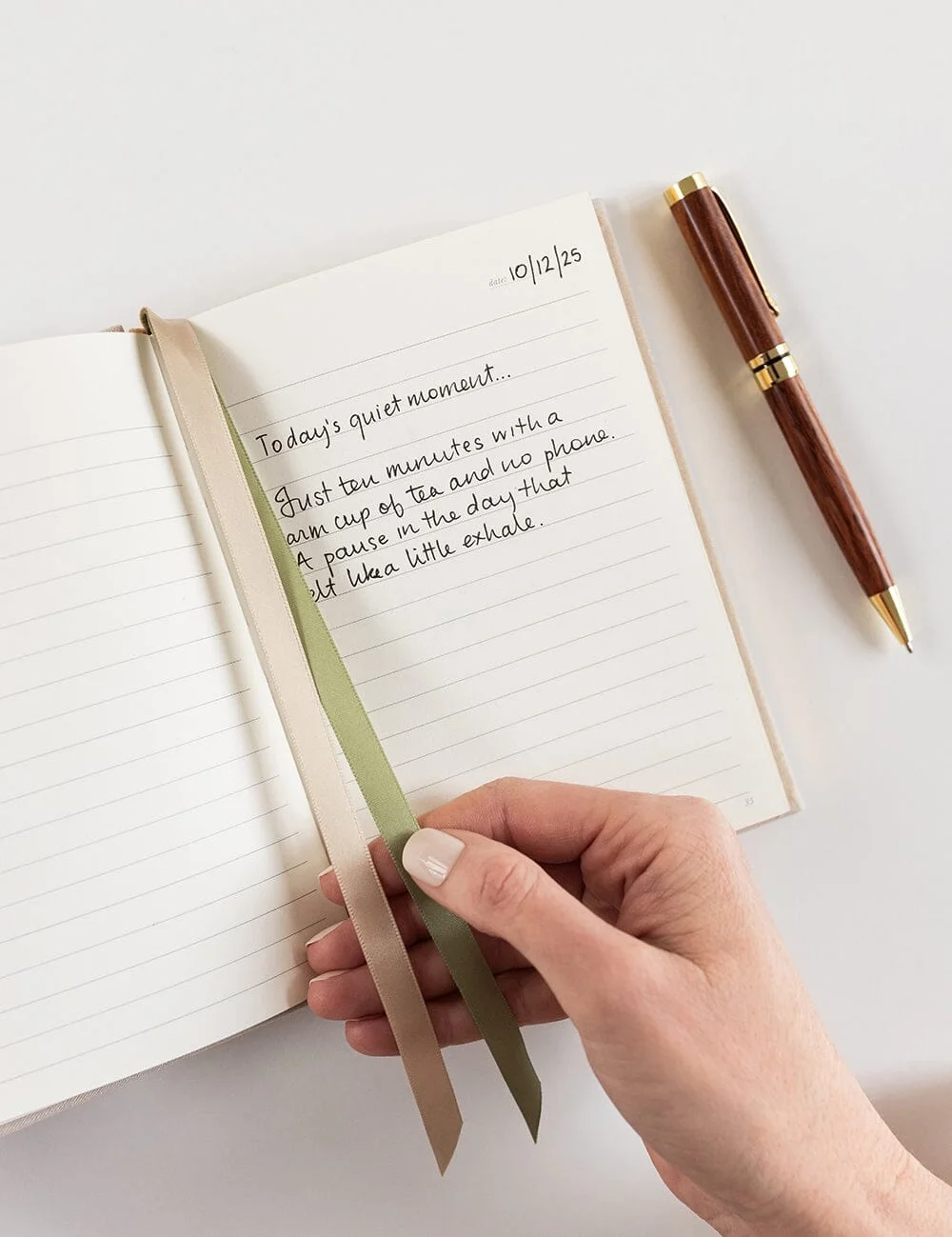 Linen Bound Pocket Journal - Sand7.webp