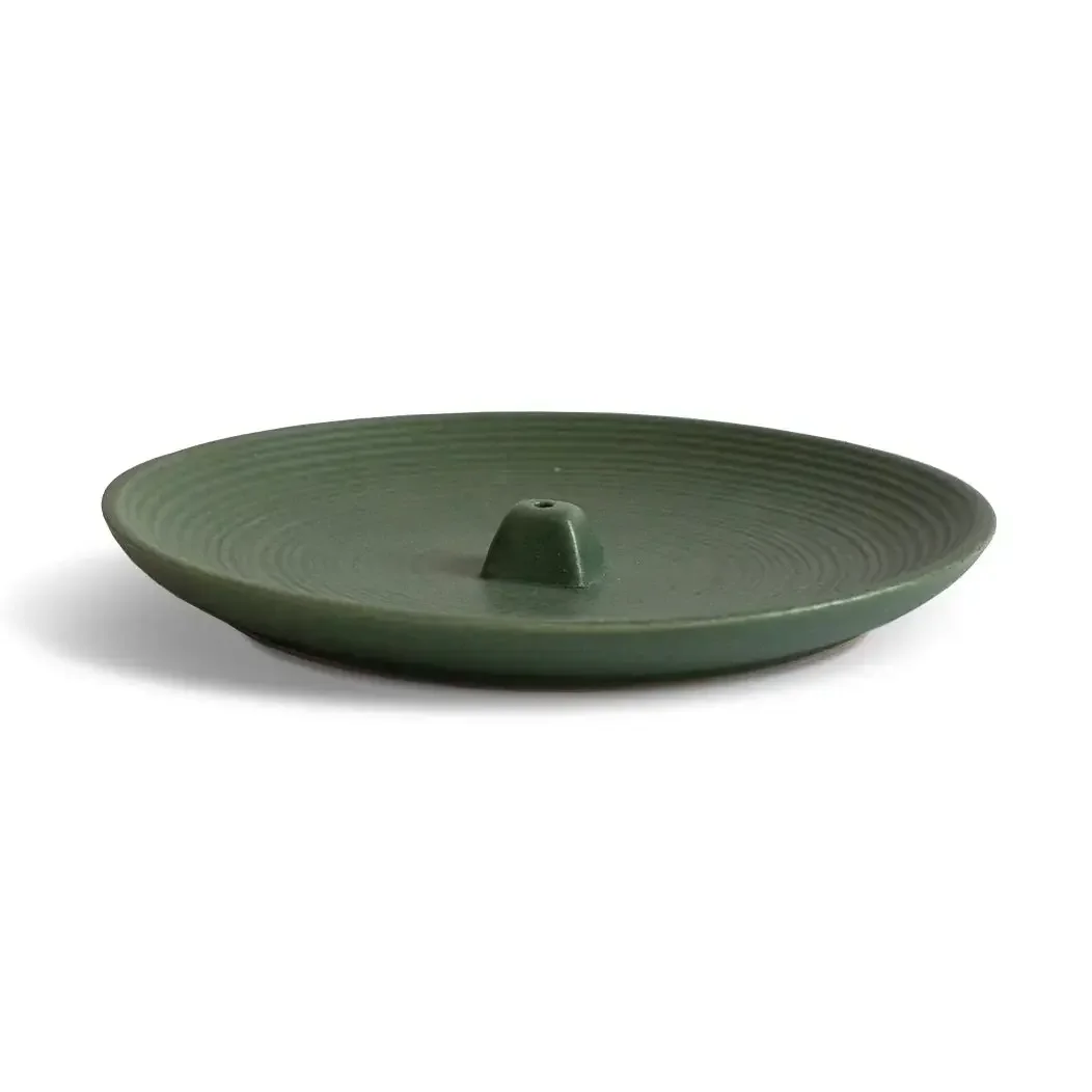 Green Ceramic Incense Holder Plate