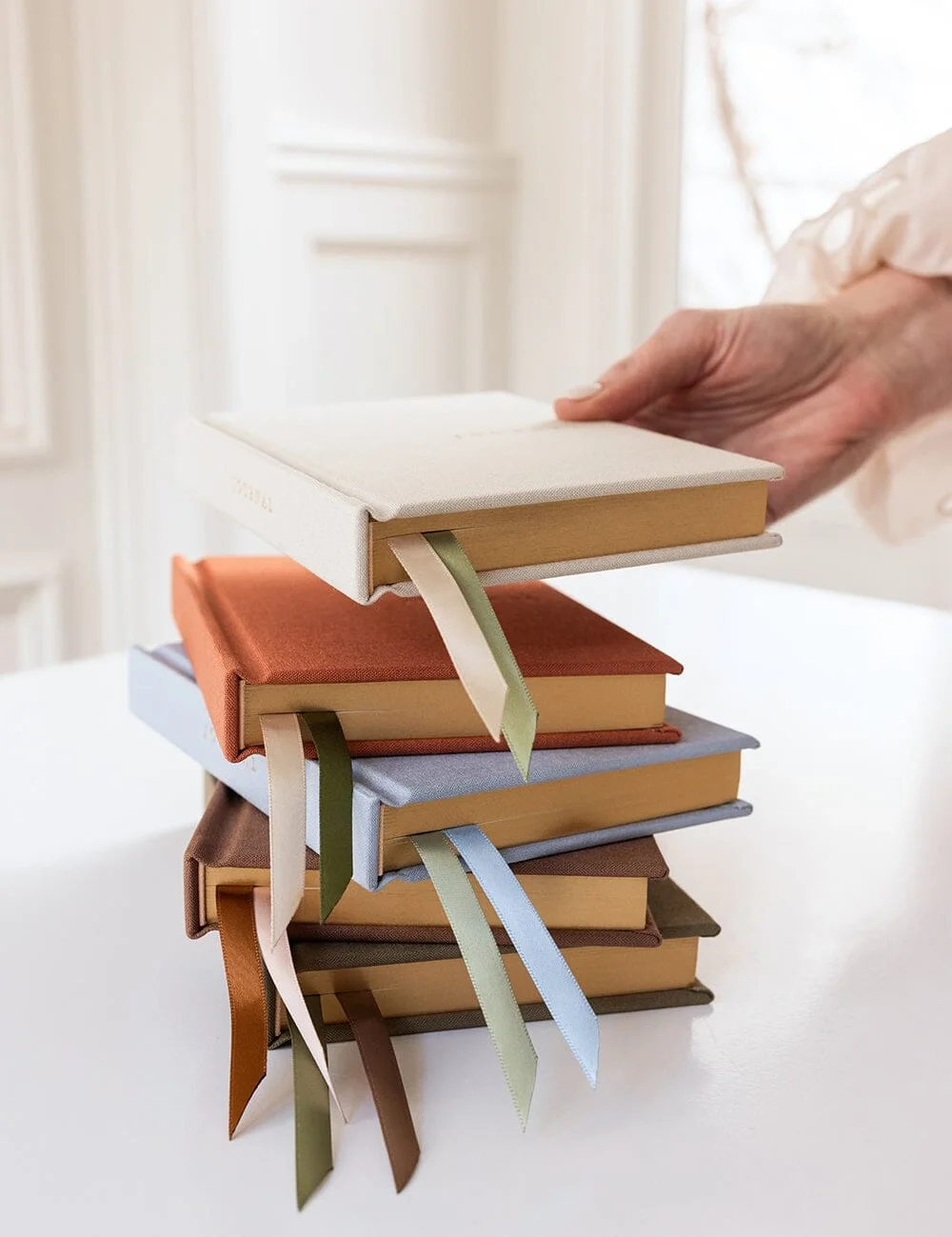 Linen Bound Pocket Journal - Sand6.webp