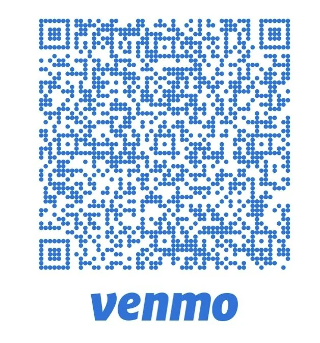 A QR code with the Venmo logo underneath.