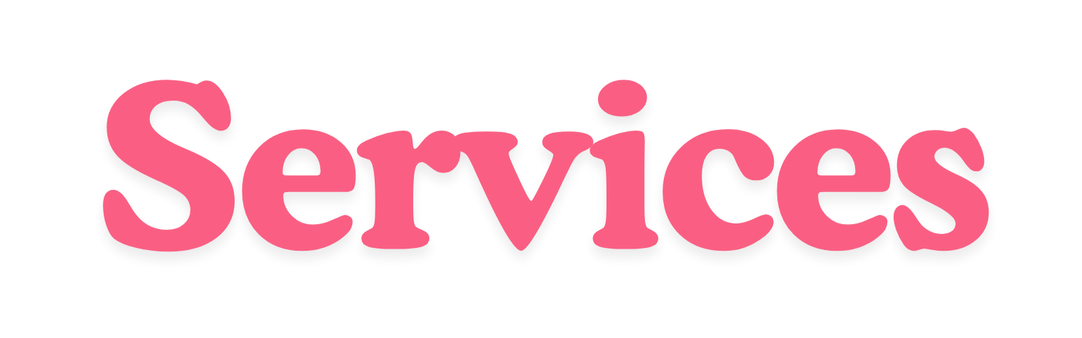 The word 'Services' written in large, pink, playful font.