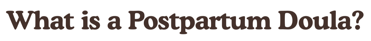 Text graphic with the question 'What is a Postpartum Doula?' in large bold letters.
