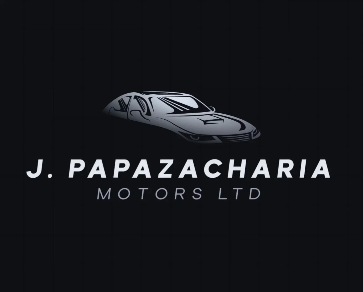 Logo for J. Papazacharia Motors Ltd featuring a stylized line drawing of a car on a dark background.