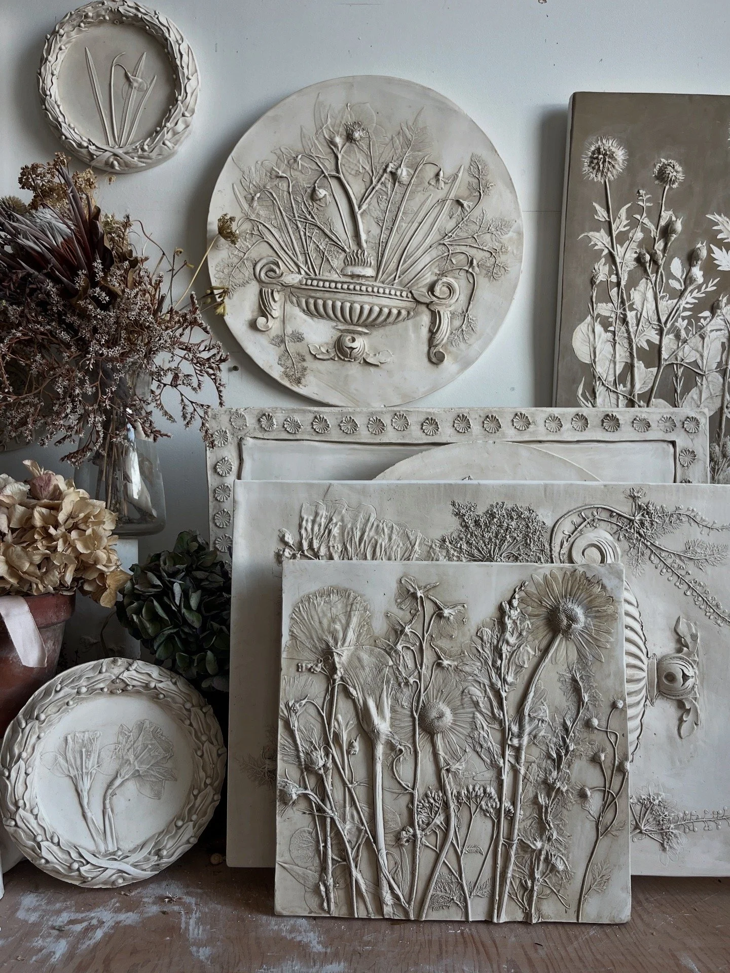 Botanical casts in Katy Eccles of Imprint Casts studio