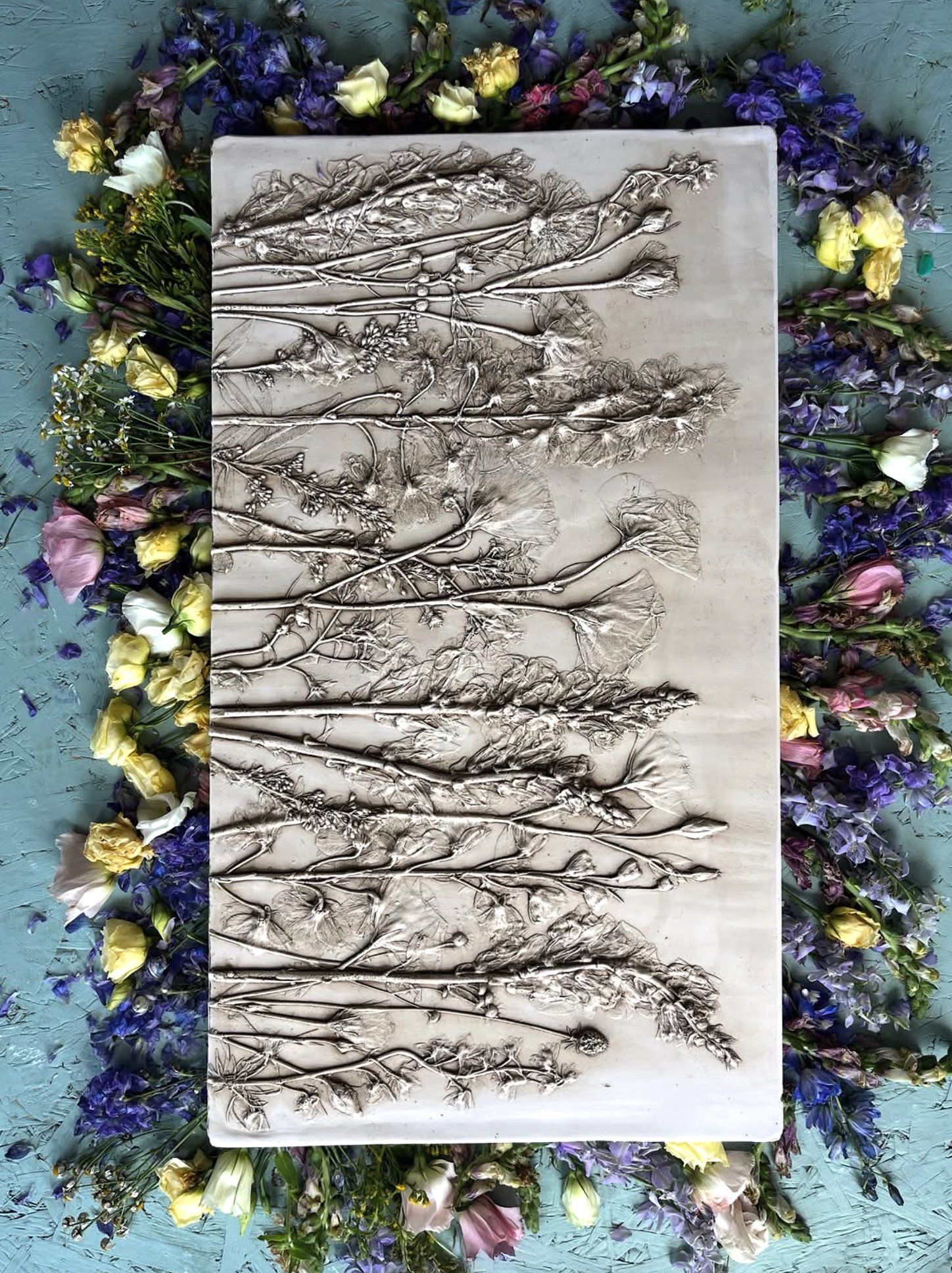 Rectangular plaster wedding bouquet cast by Imprint Casts