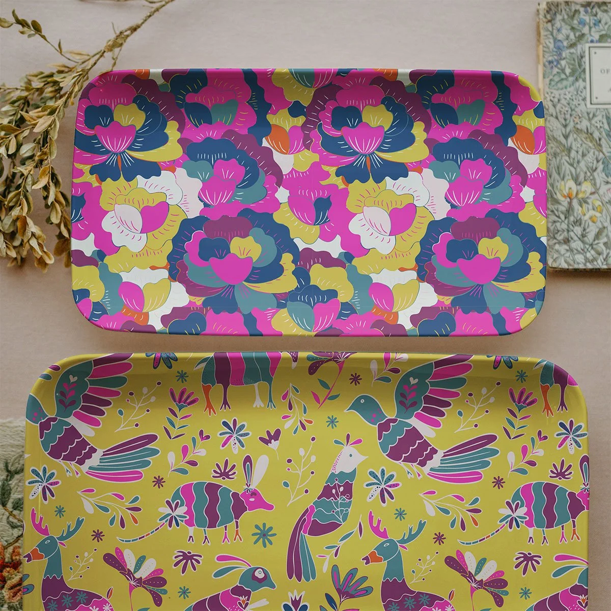 Artwork on Product - Colourful Mexican flowers design by Cris pliego