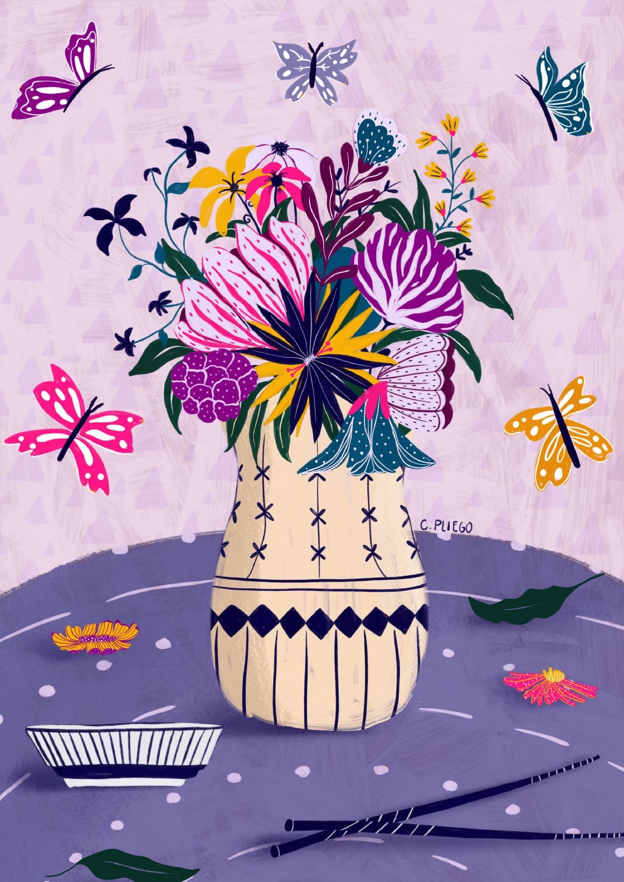 Japan Still Life - Digital Colourful Artwork by Cris Pliego