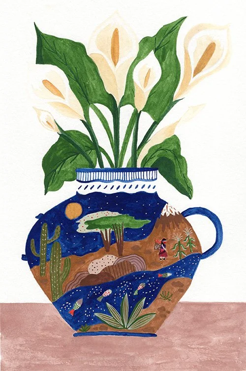 Pace Lillies - Watercolour & gouache artwork by Cris Pliego