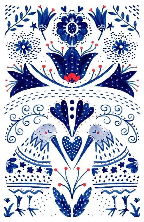 Folk Kiwis - Acrylic artwork by Cris Pliego