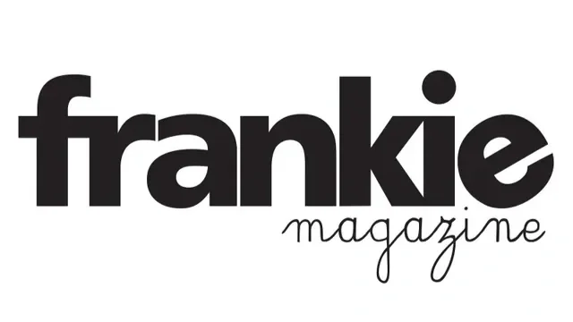 Logo of Frankie Magazine with the word 'frankie' in bold lowercase letters and 'magazine' in cursive script underneath.