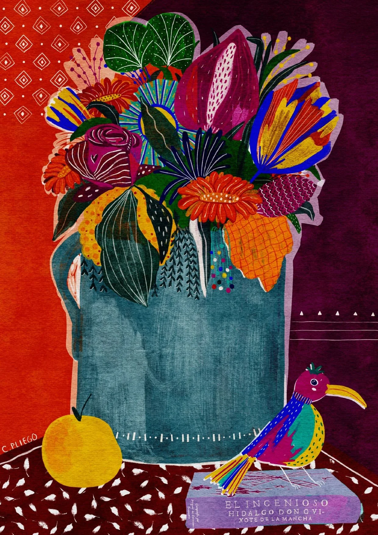 Spain Still Life - Digital Colourful Artwork by Cris Pliego