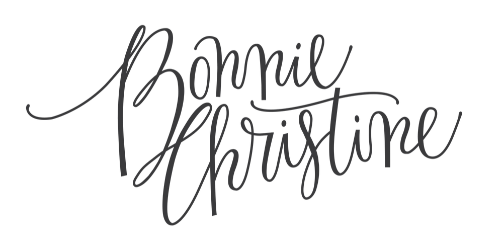 Stylized handwritten text that reads 'Bonnie Christophe' in black on a transparent background.