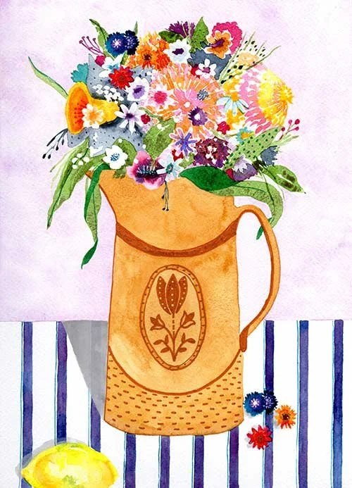 Vintage Still Life - Watercolour artwork by Cris Pliego