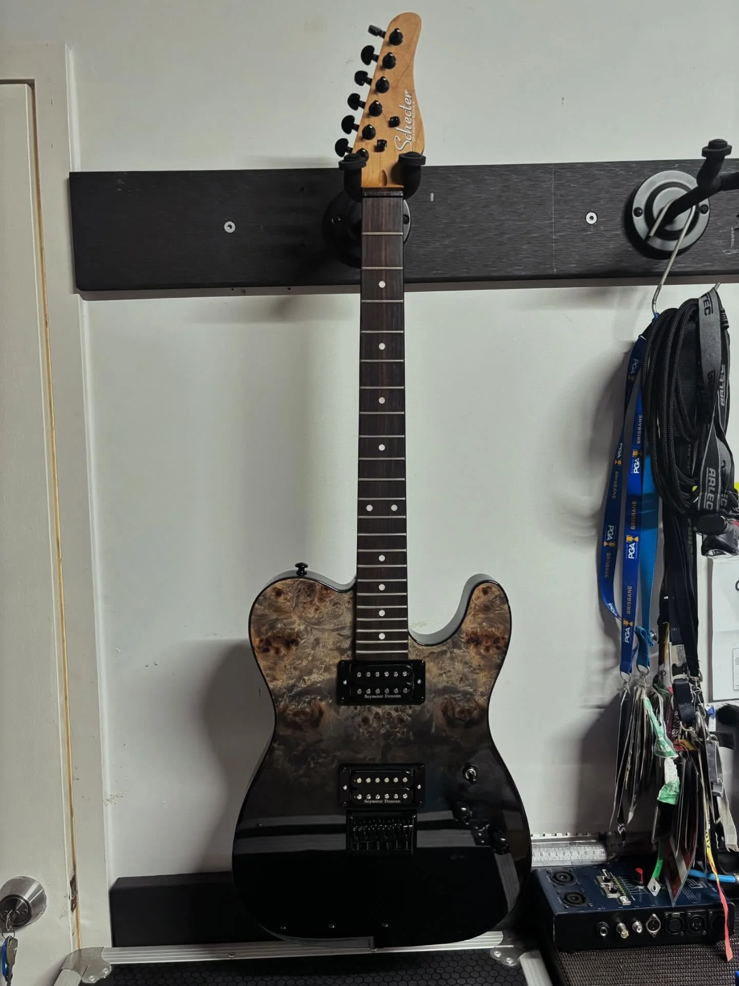 Stock pickup&rsquo;s swapped for @seymourduncanpickups in this beautiful Schecter 🎸 @joshuabowker80