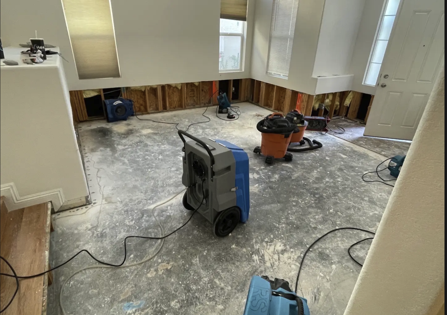 Rockstar Restoration drying equipment set up in a Las Vegas home during water damage restoration.