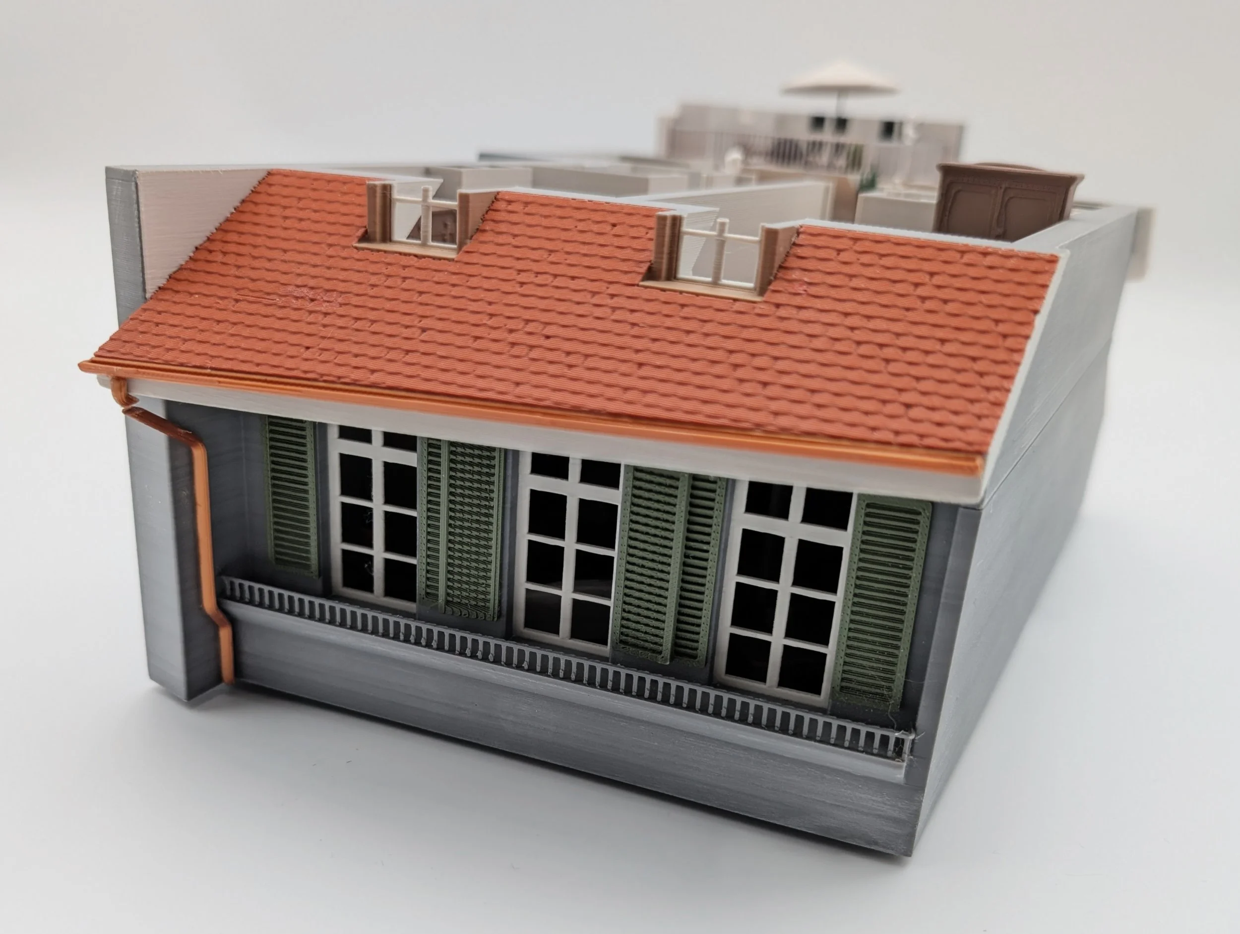 Detailansicht 3D-Druck Fassade Berner Altstadtmodell, Multicolor, Massstab 1:50.