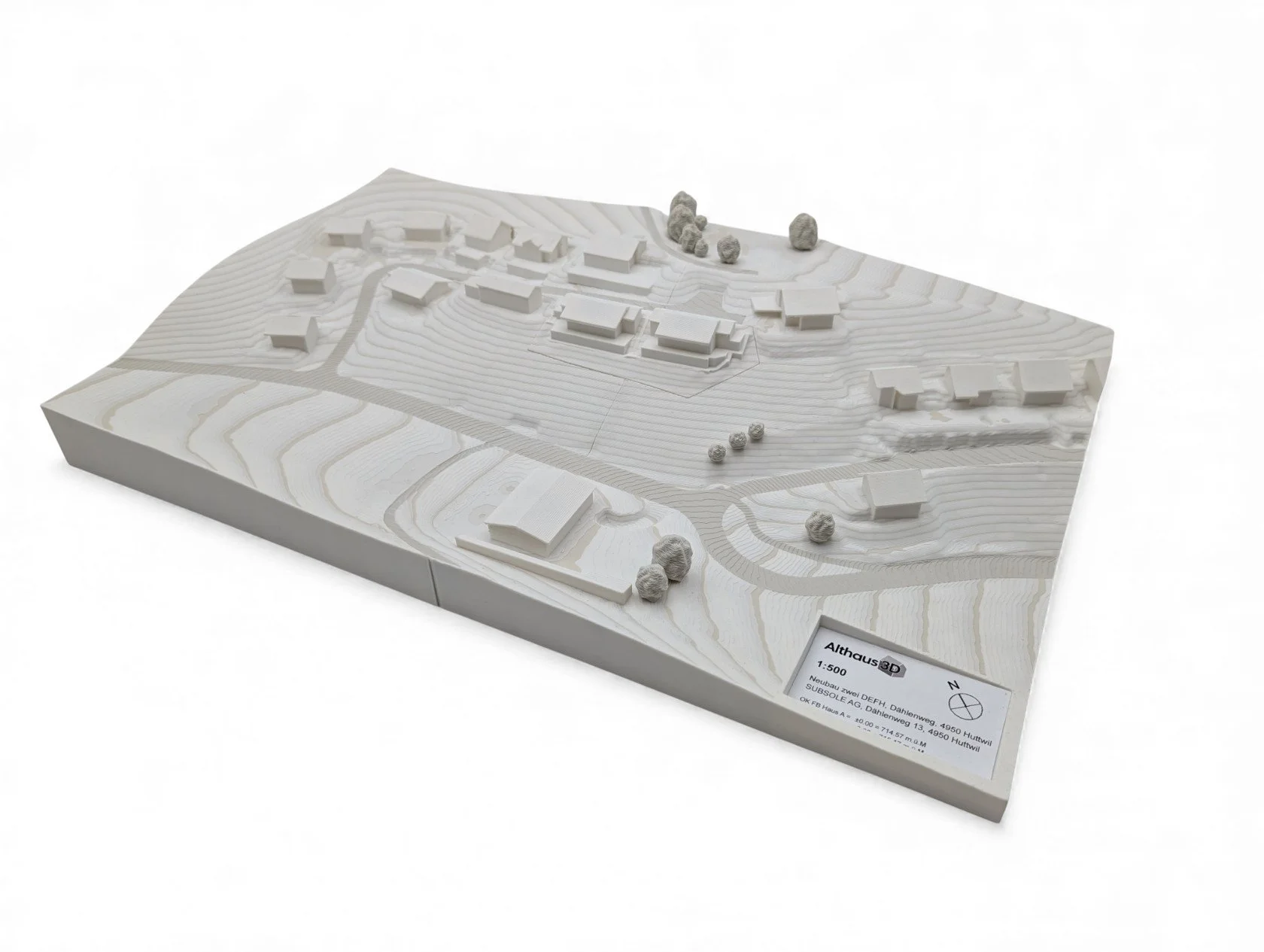 Perspektivische Ansicht des Volumenmodells, gedruckt für Architekten und Planer in Bern, Schweiz