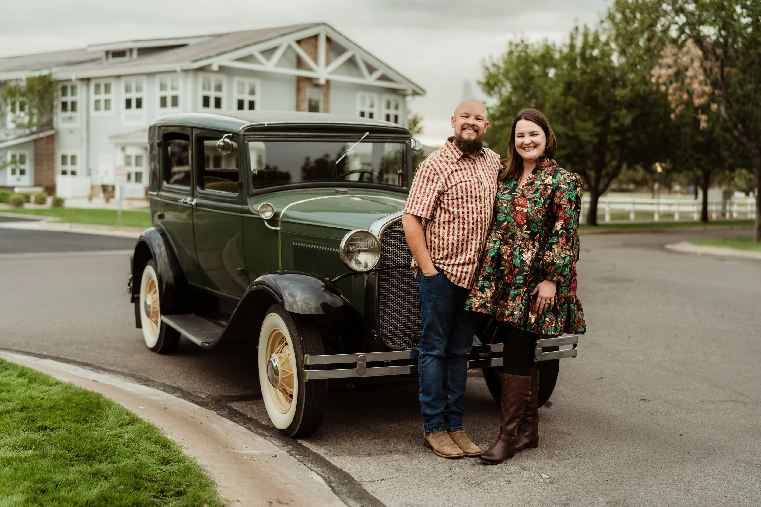 Couple Portrait With 1931 Ford Model A – Vintage Car Photoshoot