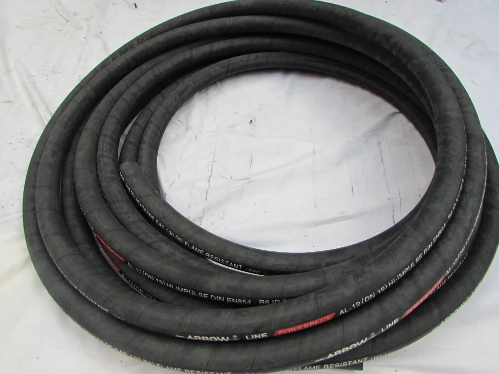 TEEL WIRE BRAIDED HYDRAULIC HOSE, WRAPPED SURFACE, BLACK, EN 856 4SH