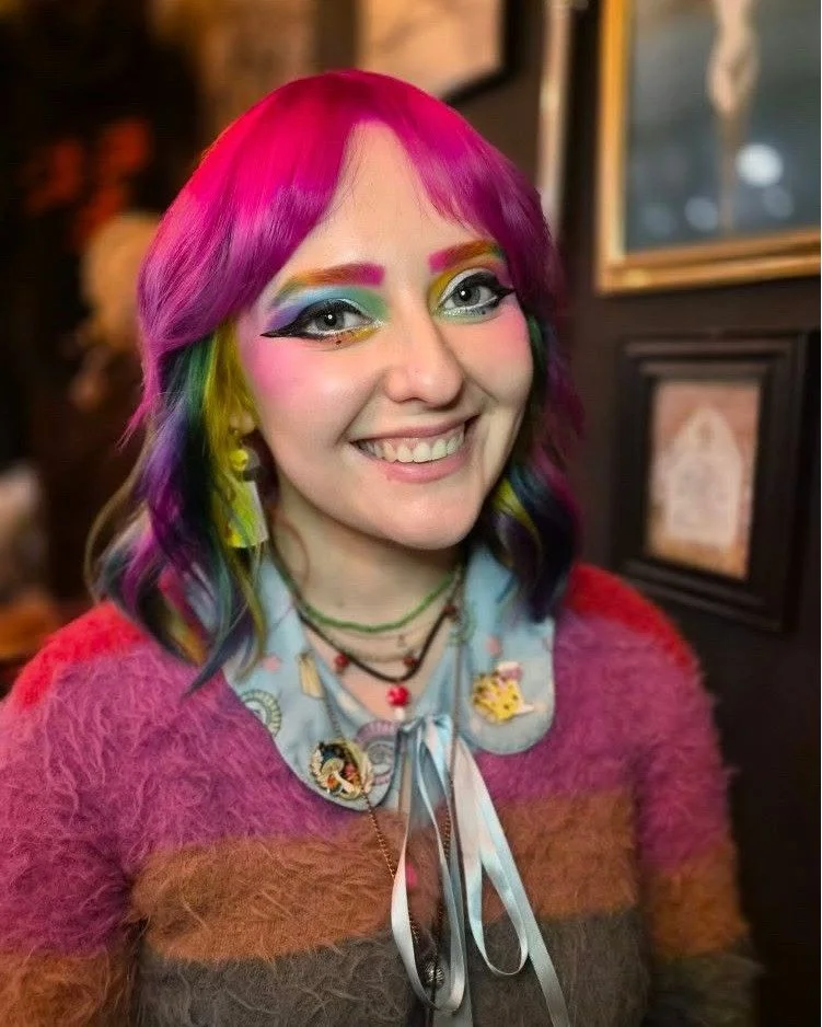 WHEN YOUR HAIR IS THE WHOLE COLOUR WHEEL 🌈🖤

Hot pink. Violet. Sunshine yellow. Teal. Green. Name a colour, it's IN there. @thehairwitchbristol absolutely nailed it with this one and @imiimillard is radiating confidence! 

Book your own colour crea