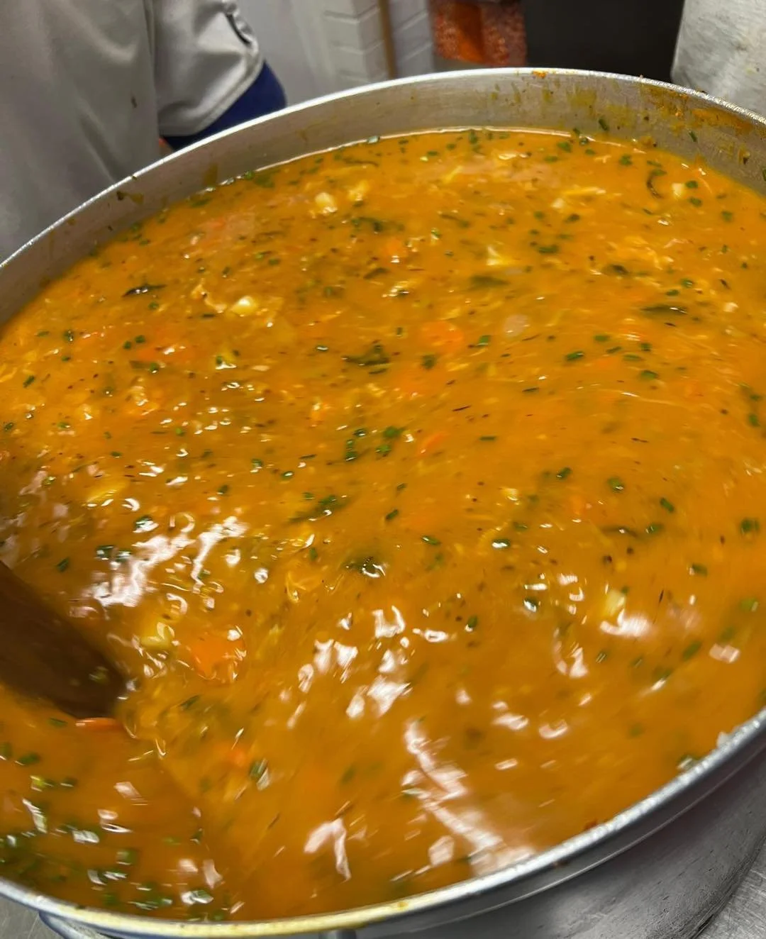 Today&rsquo;s Homrmade Soup 
Warm you up it&rsquo;s very needed today ☃️☃️
Our famous vegetable 💙
Don&rsquo;t forget you can always sit in and enjoy our amazing food in our nice warm cafe