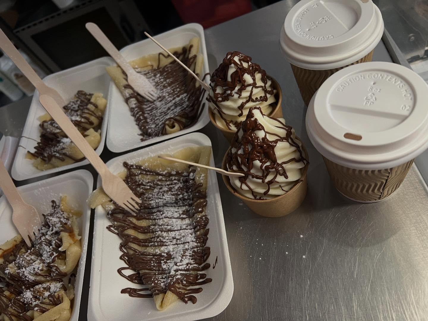 ❄️❄️❄️SNOW DAY OFFER ❄️❄️❄️

Grab a &pound;1 crepe or &pound;1 hot chocolate all day. So if your out sledging and enjoying the snow we have a treat to keep you toasty