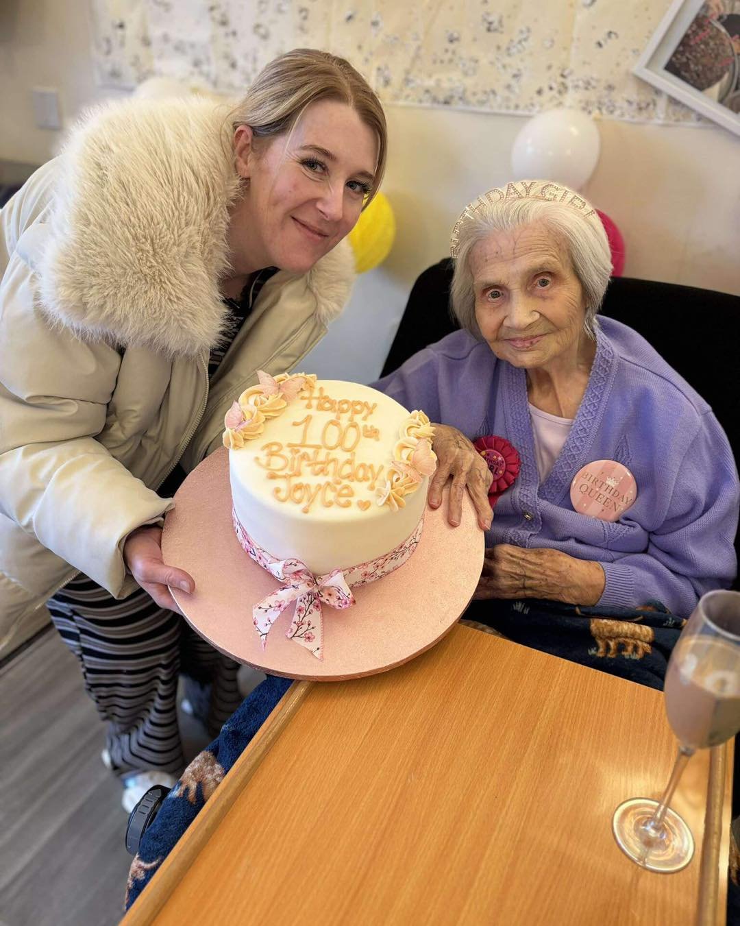 So not everyone knows this but we think when you reach the amazing &ldquo;young age &ldquo; of 100 you deserve a celebration cake to share , we at the village manor bakery provide this for free and have done for many years now , we were very pleased 