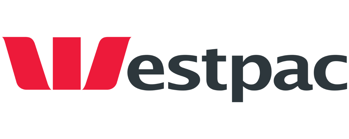 Westpac logo with a red stylized 'W' symbol followed by the word 'westpac' in gray lowercase letters.