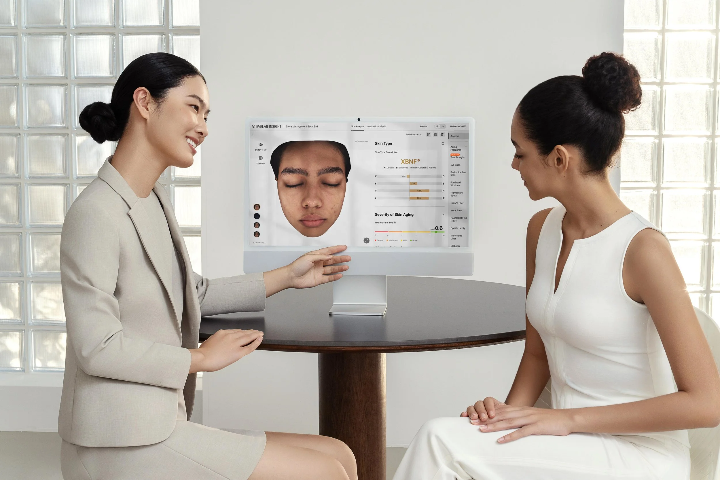 EVE MUSE AI skin analysis and facial diagnostic device by Anovia Aesthé.Tech Australia and New Zealand