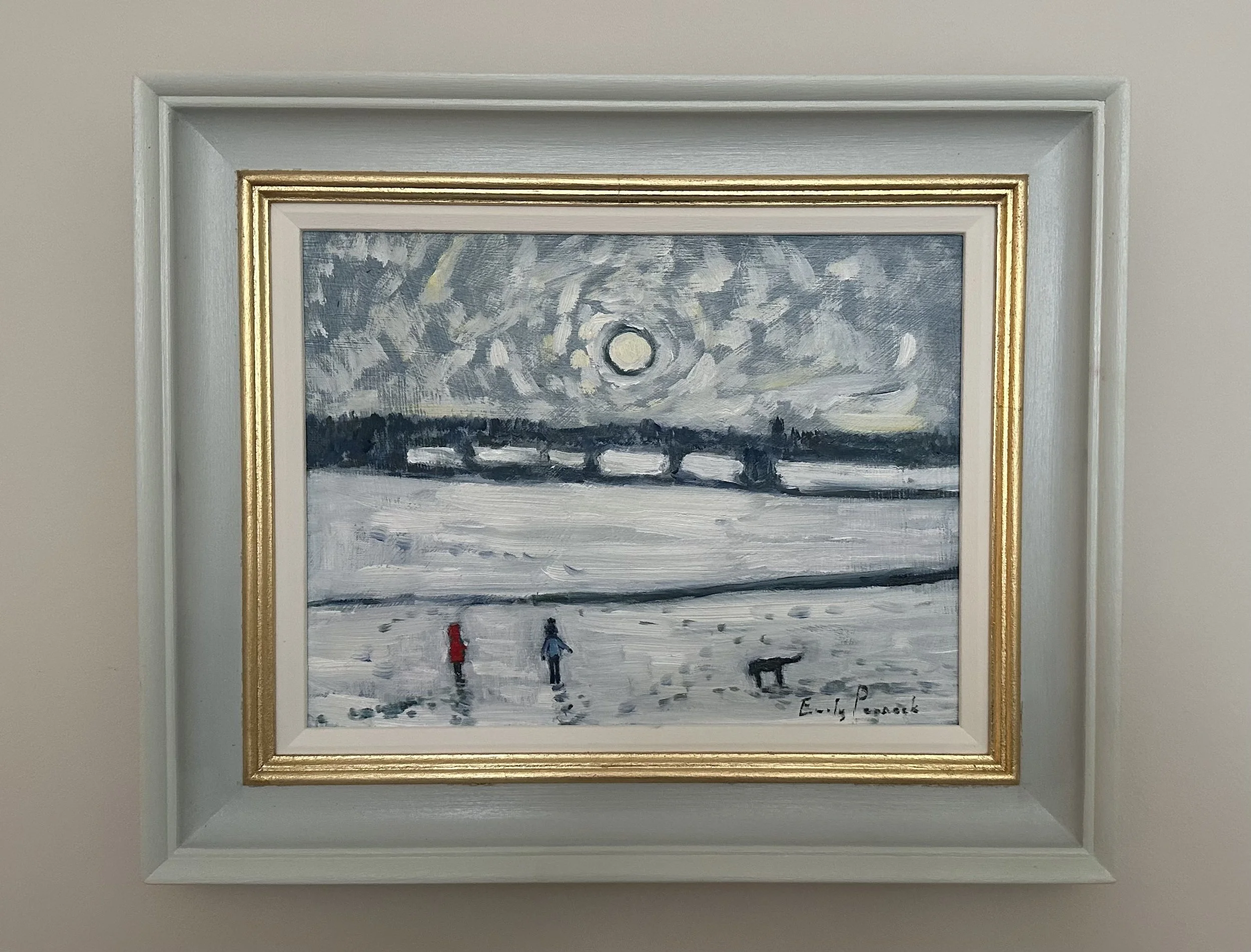 Sun and snow, Oil on panel, 34x42cm, £550