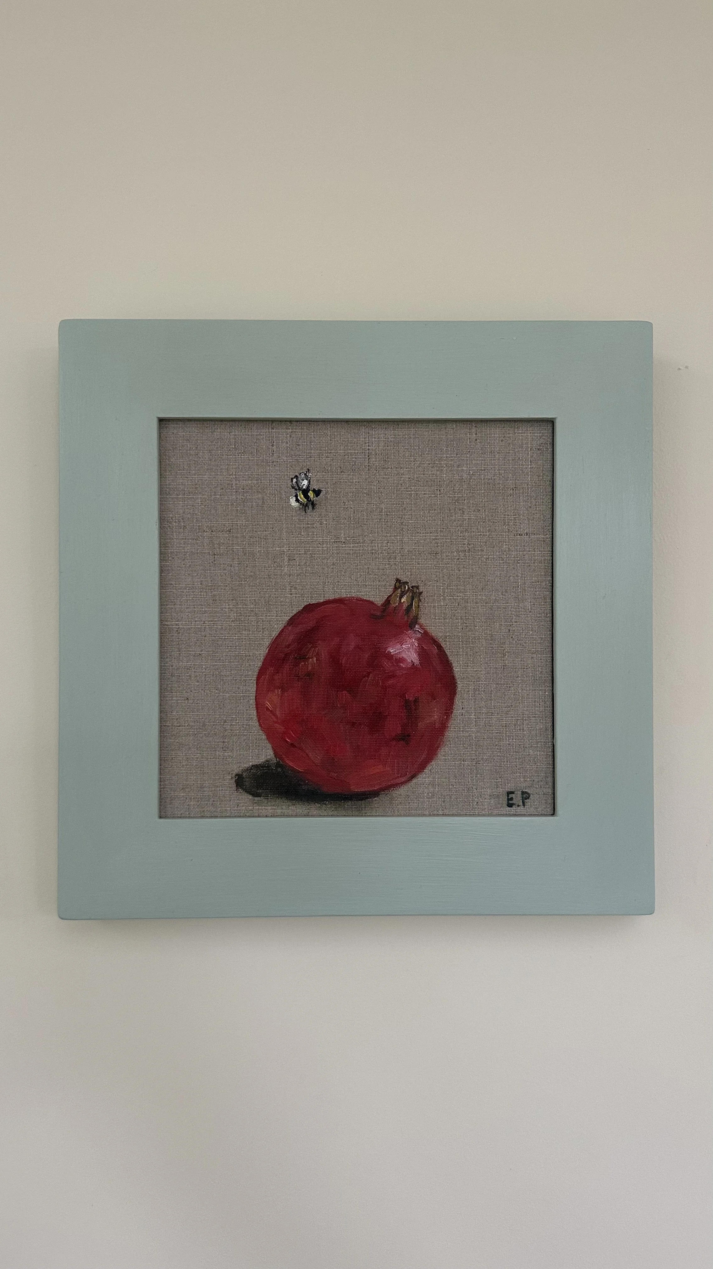 Pomegranate and Bee, Oil on Canvas Board, 29x29cm, £250