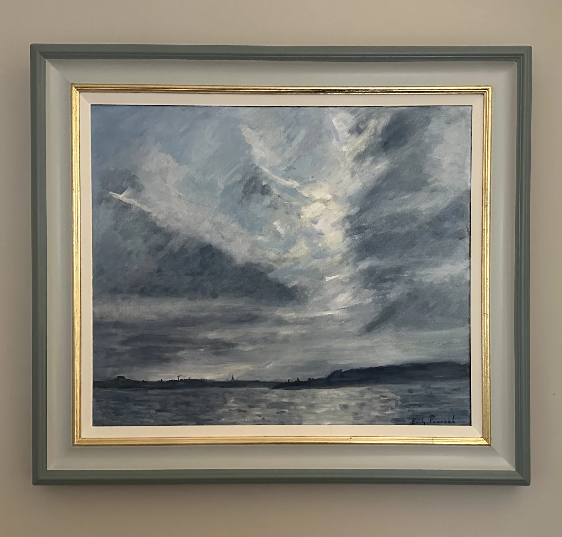 Sun breaking through over Stockholm,84x73cm, Oil on Canvas, SOLD