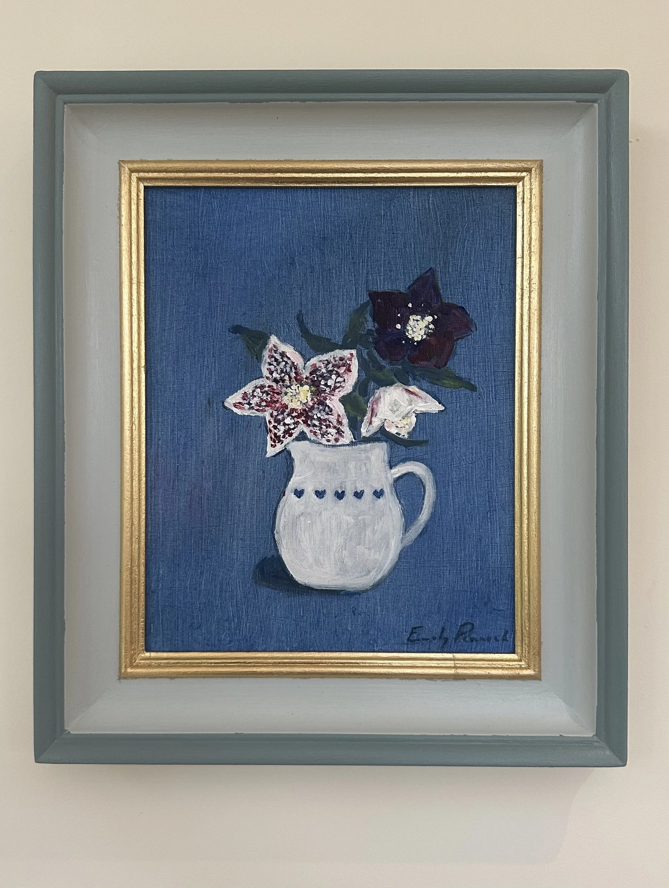 Hellebores and Hearts, Oil on Panel, 29x34cm, SOLD