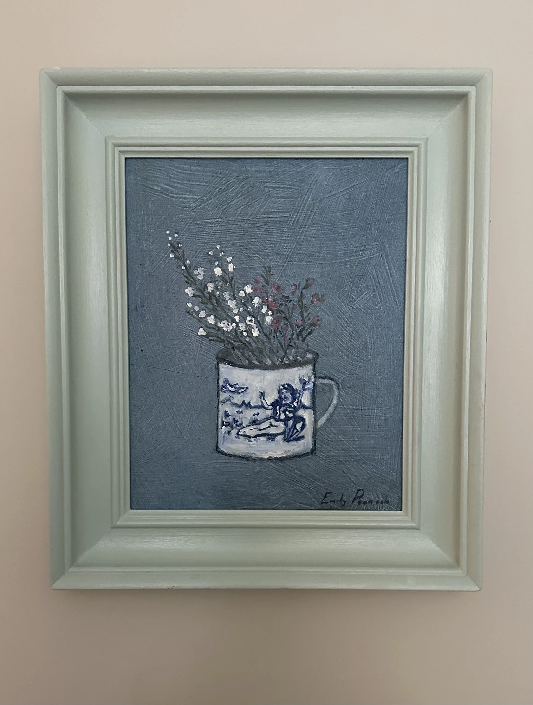 Snow White and Blossom, Oil on Panel, 29x34cm, £390