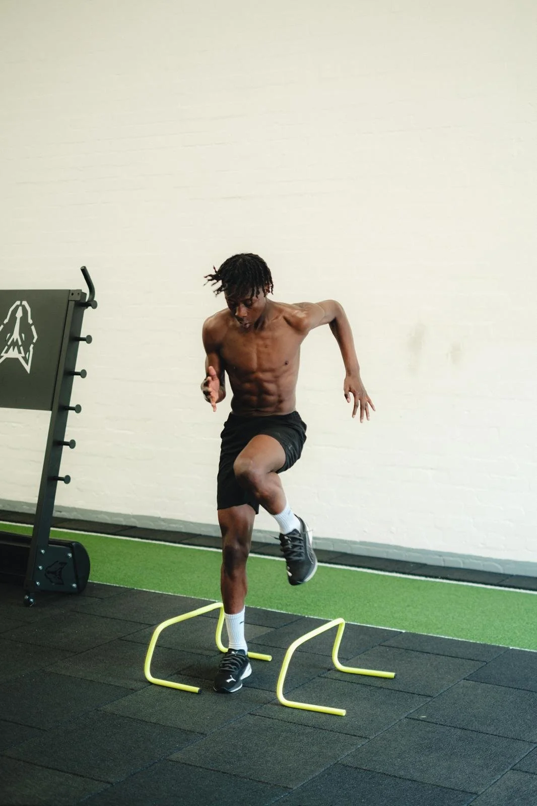 Trevan Sanui, Newcastle United young professional footballer, doing performance training at resilient physiotherapy and sports performance.