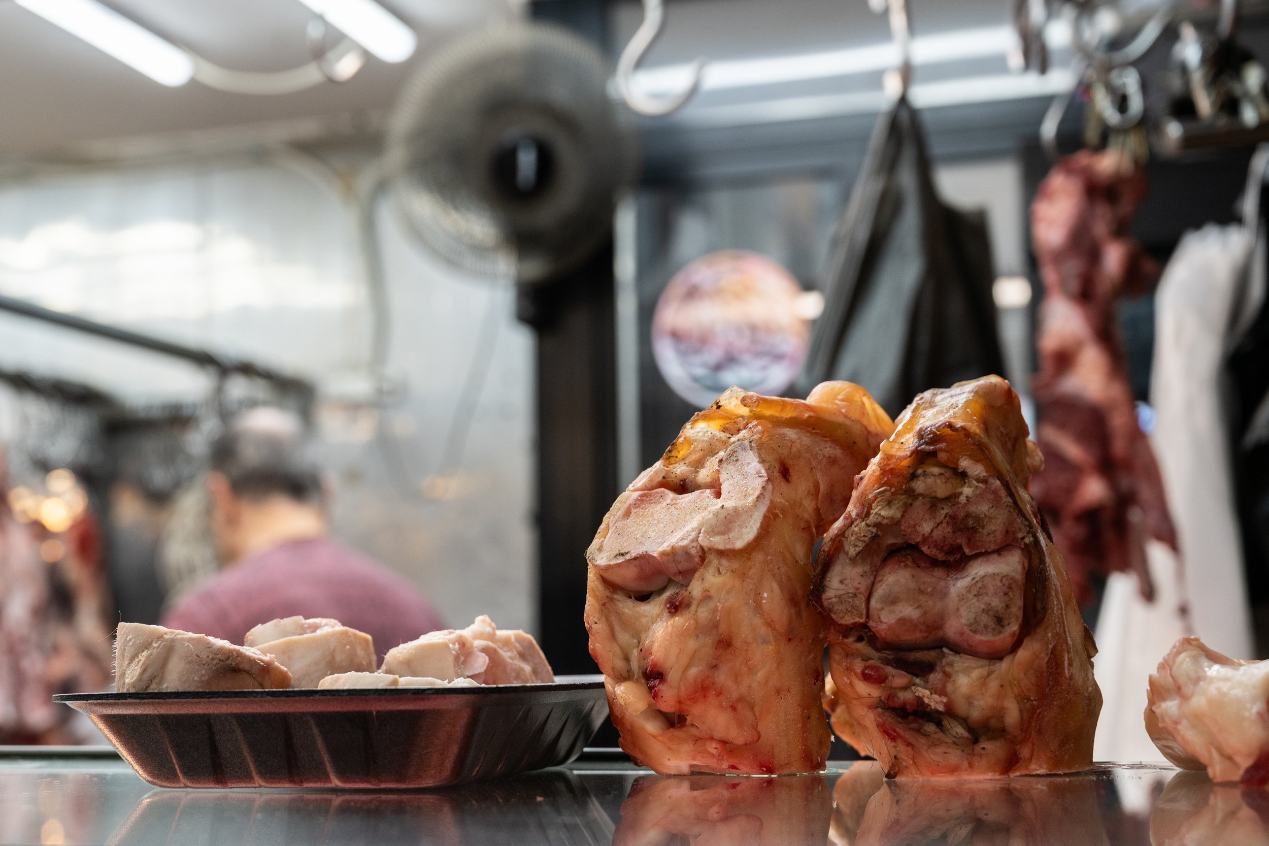 Meat sold in Carmel Market