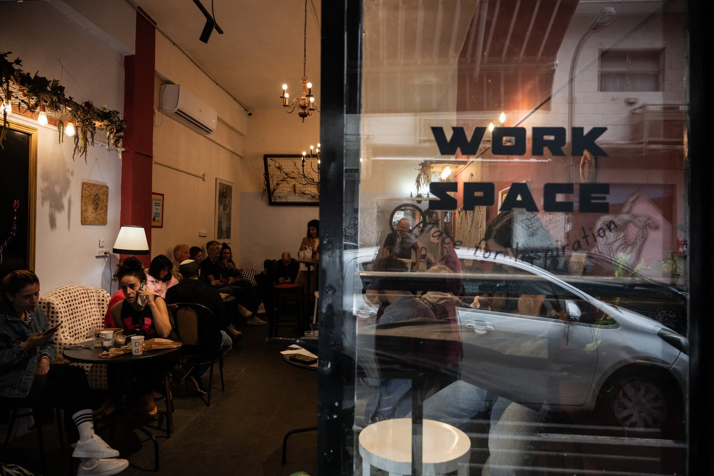 Co-working space serving home-made pumpkin soup