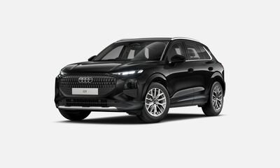 Black Audi SUV positioned at a slight angle on a plain background.