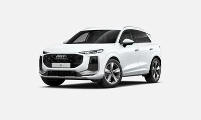 White Audi SUV parked on a plain white background.