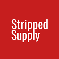 Red background with white text that reads 'Stripped Supply'.