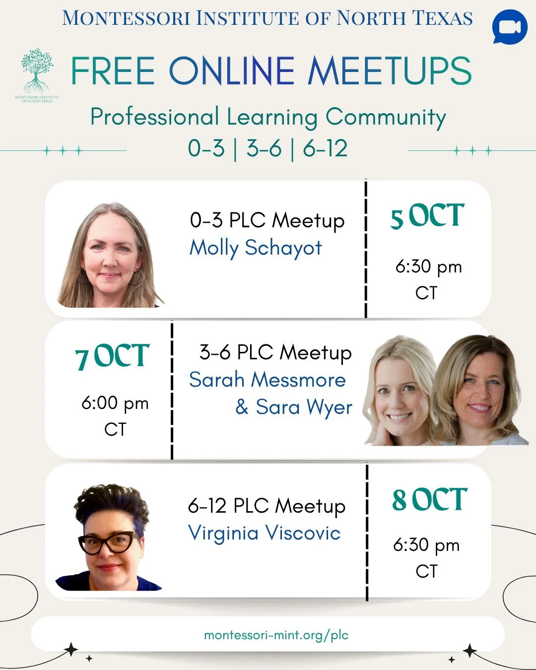 Tonight is the first of three FREE Professional Learning Community meetups happening this week at MINT!
Tonight at 6:30 p.m. CT, Molly Schayot welcomes our 0&ndash;3 community for &ldquo;Perfectly Imperfect: Preparing the Classroom with Limited Resou