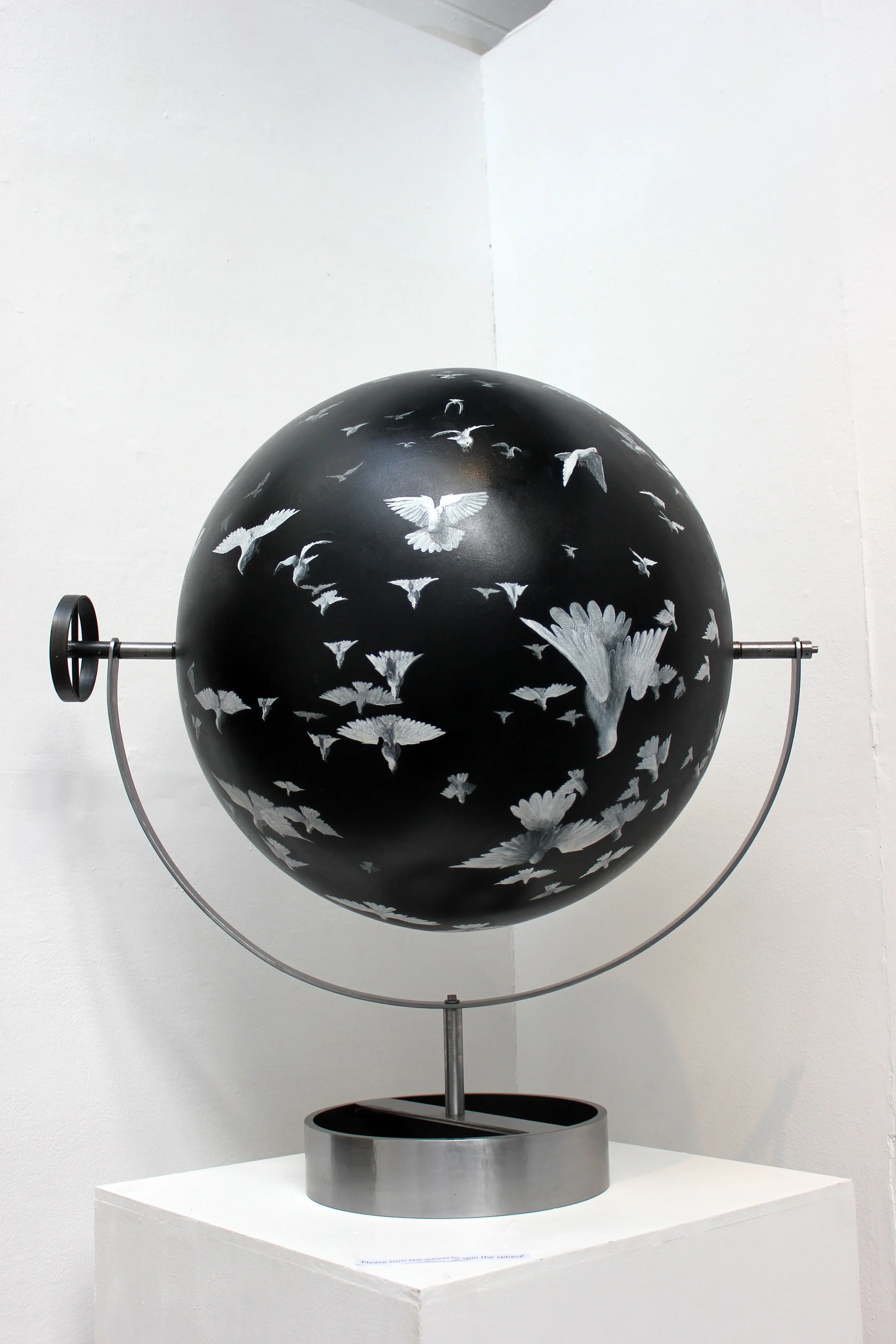 Flock II - Acrylic on sphere- 60cm diameter - steel armateur.jpg