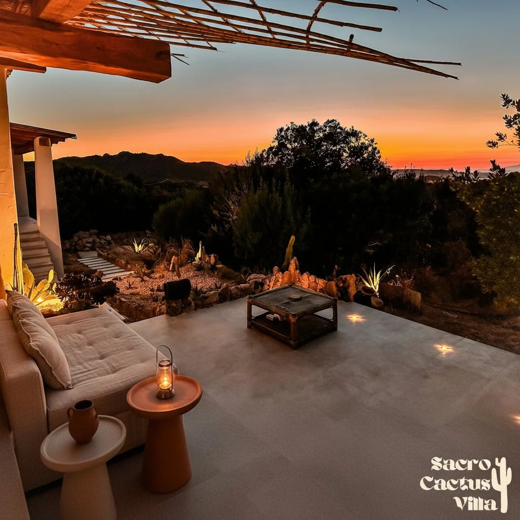 Golden hour changes everything in Sardinia. ✨

When the light softens, the terrace, the juniper, and the granite all seem to breathe a little slower. At Sacro Cactus, that is often the moment our guests choose for aperitivo, quiet reading, or a chef 
