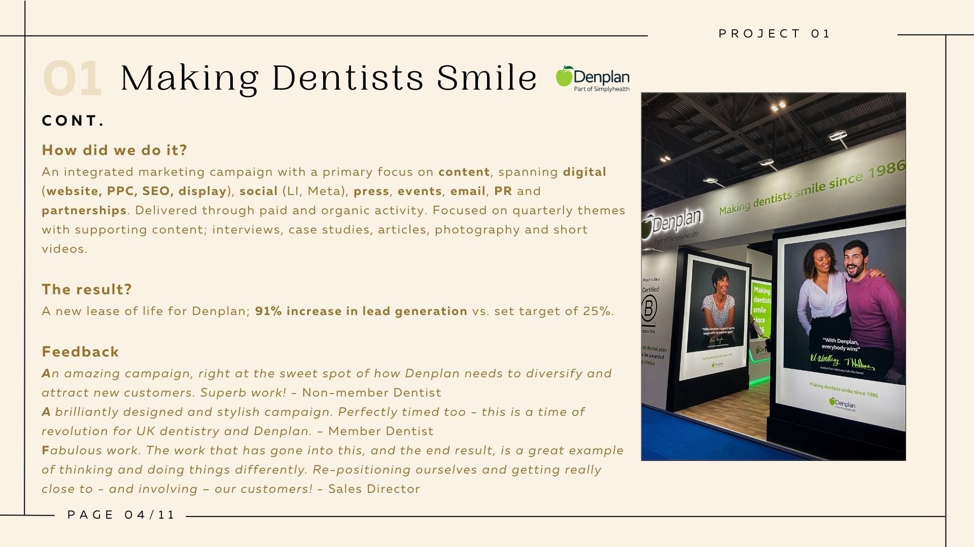 Denplan: Integrated Marketing Campaign results