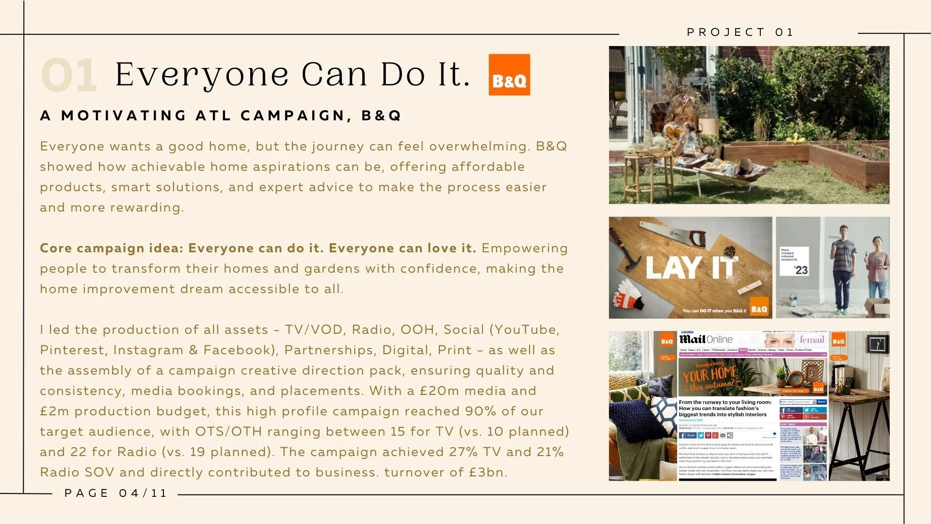 B&Q: Everyone Can Do It ATL campaign