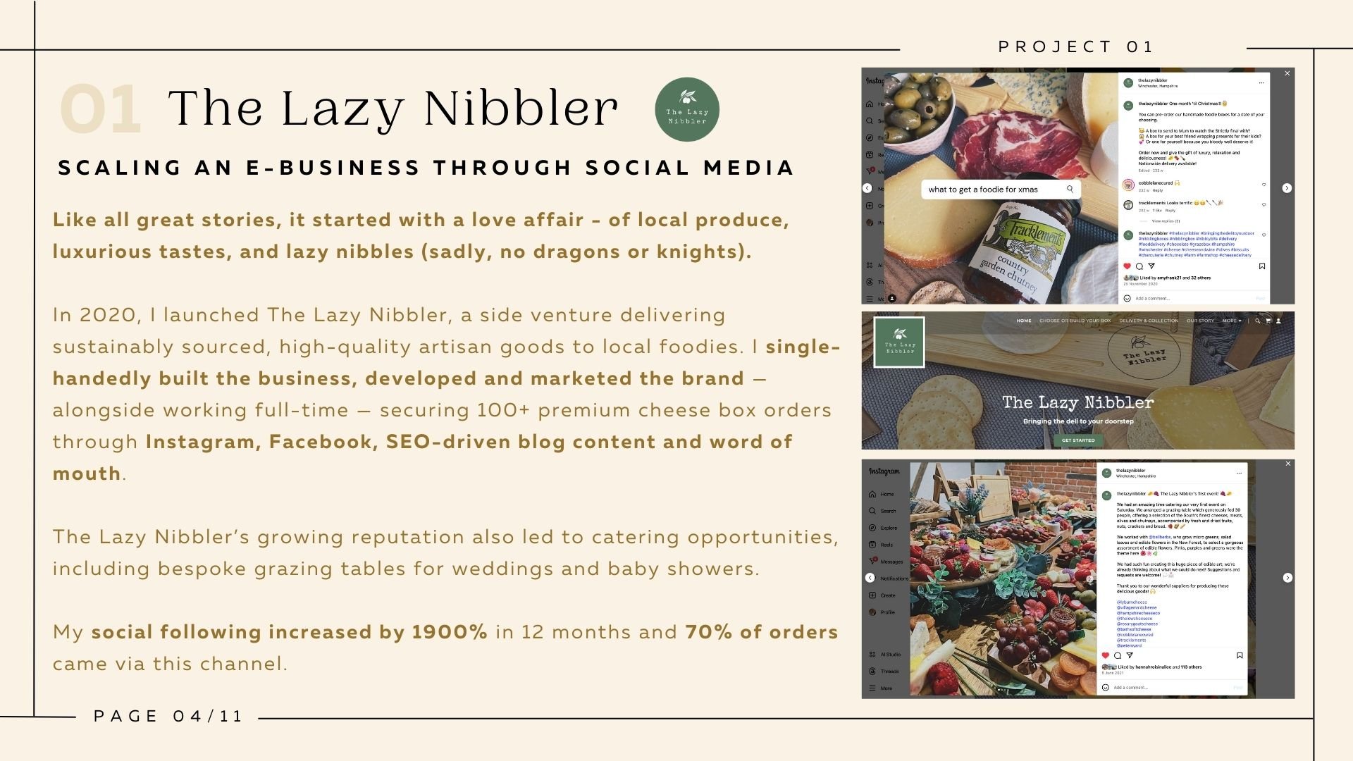 The Lazy Nibbler: Scaling an e-business through social media
