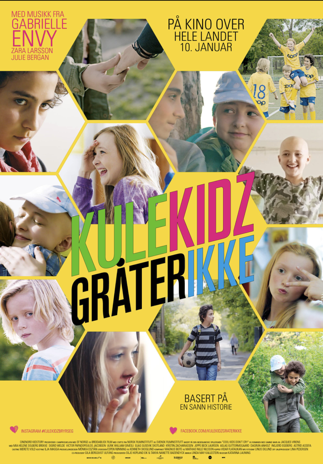 Yellow poster advertising a movie titled 'KULEKIDZ GRATTER IKKE' 