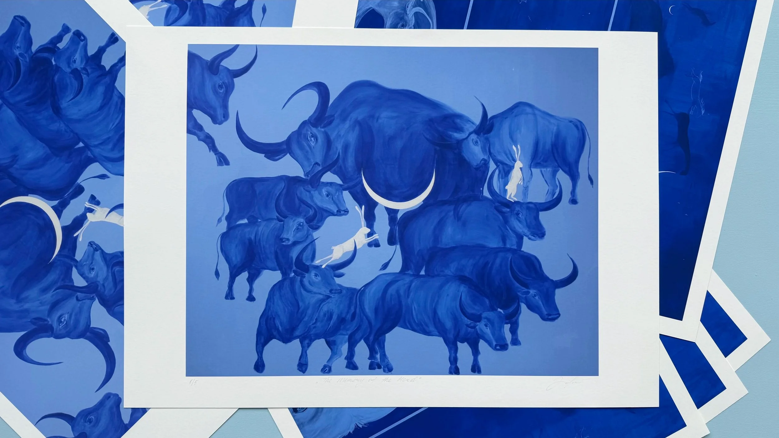 The Memory of the Herd limited edition A2 fine art print by Jevgenia Vassiljeva on 320 gsm cotton paper
