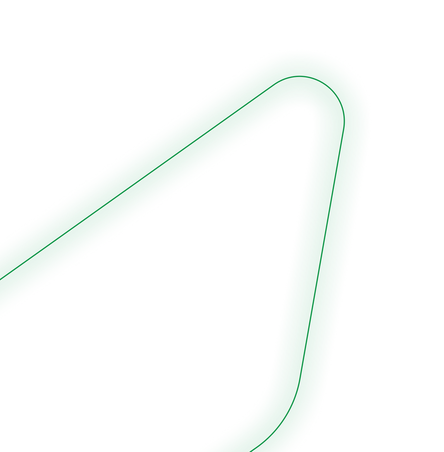 Close-up of a green paperclip on a black background.