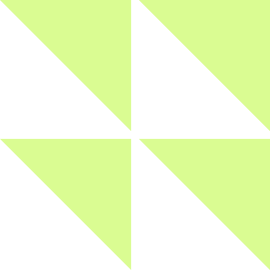 Four green right-angled triangles and four black right-angled triangles arranged in a pinwheel pattern.